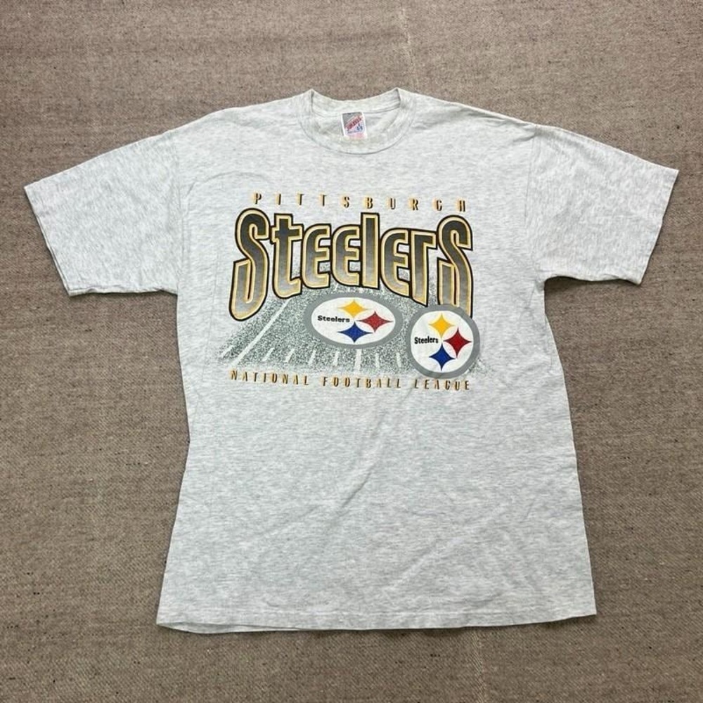 Vintage Pittsburgh Steelers Shirt Mens Large Gray 1990s NFL